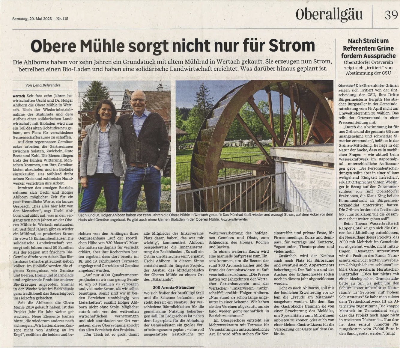 Presse besucht Obere Mühle Wertach